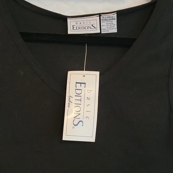 Basic Editions Classic Ladies Black Tank Top. Size XL - Picture 4 of 4